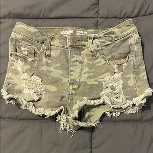 Mossimo Supply Co. Women's Green Camo Jean Shorts
